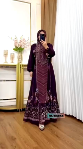MELANI Dress Wanita Ceruty Babydoll Sultan Premium Mix Payet Swarovski Set Hijab