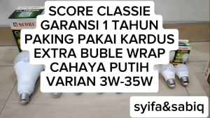BOHLAM LED CAHAYA PUTIH / LAMPU LED WARNA PUTIH EXTRA BUBLE WRAP SCORE CLASSEI 3W-35W PAKET 10 PCS