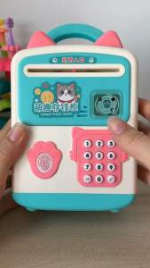 Két sắt cho bé mở khoá bằng vân tay và mật khẩu. Két Sắt Mini Thông Minh Tai Thỏ Có Tay Cầm