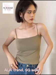 【SG Stock】Square neck Padded bralette/bra top/wireless bra/yoga bra/sleeping bra/lounge bra/free gift/cropped top B22
