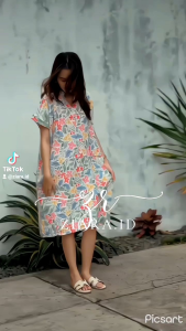 DASTER TIARA RAYON MOTIF BERSAKU / DASTER KERAH BUNGA by ZIARA