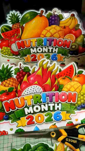 Laminated Waterproof Nutrition Month Handcrafted Head Dress Vibrant Print Thick Photopaper Fit for Nutrition Month Celebration Crown for Head