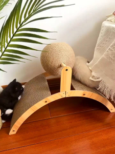 [QPet] Ferris Wheel Cat Scratch Board Vertical Cat Scratch Ball No-Chip Super Large Claw Grinder Self-Hi  Cat Toys