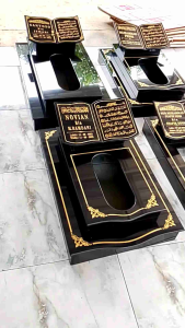 BATU NISAN KIJING MAKAM ANAK GRANIT FULL SET 1 TRAP UKURAN 60X30 CM