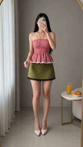 STYLORA LACE POLKA SKIRT WITH INNER SHORT