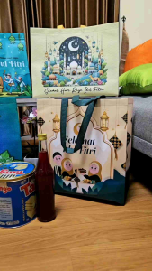 IVSHOP - Grosir 12pcs Goodie Bag Laminasi Idul Fitri 35x40x15cm Tas Hantaran Lebaran Santunan Kantong Bingkisan THR Jumbo Anti Air