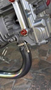 น็อตโครตหลบคอท่อ WAVE125 เกลียวM8x1.25 งานกลึงมือสวยๆเงา สแตนเลส - ไทเทเนียม - 1 ชุด ได้ 2 ชิ้น