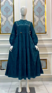 Dress Larisa Crespo Bordir Bolong Premium Elegant Mewah Busui By Rifanna