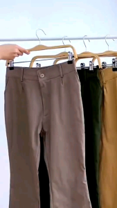 Celana Cutbray Basic Pants Twill Combed Stretch Celana Panjang Wanita Kekinian