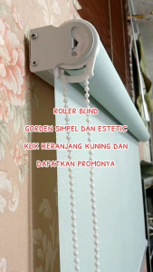 Roller Blind/ Tirai Gulung/ Penutup Jendela 80% Blackout ( Sharp Point ) Indoor - Outdoor