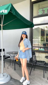 Rok Jeans Skirt Pendek Mini Wanita Korean Style Kekinian Rok Denim High Waist