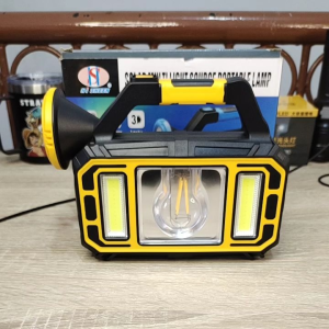 MOVETESS Senter Plus Lampu Emergency Bisa Cahaya Kuning Dan Putih Baterai Tahan lama Bisa Cas tenaga surya 24 jam jam