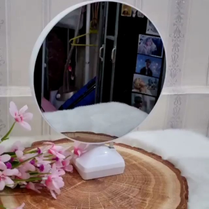SEHARI JADI Cermin ajaib / magic mirror frame foto lampu LED hadiah kado gift hampers custom ultah anniversary wisuda wedding kado valentine natal unik mewah lucu bentuk bulat love bunga edelweis