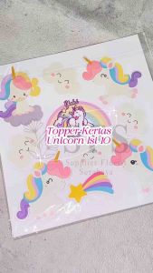 [1 SET ISI 10] TINGGAL PASANG SAJA ! TOPPER KERTAS UNICORN KUDA PONI TERBANG PELANGI RAINBOW HIASAN KUE TART ANAK MINIATUR PAPER TOPER TANCAPAN KERTAS GAMBAR AWAN YUKI HIASAN CUPCAKE CAKE DECORATION DIY BAKERY BACKGROUND PRINCESS