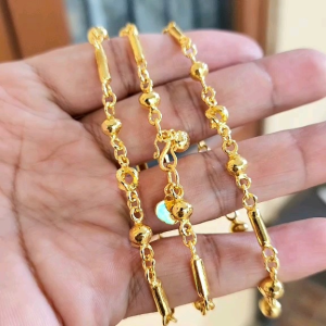 Gelang Bola Pipa Variasi Lapis Emas Gold Plated