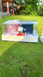 Box Kotak Seserahan Hantaran Isi 4 Tempat Lamaran Pernikahan Mika Tile Silang