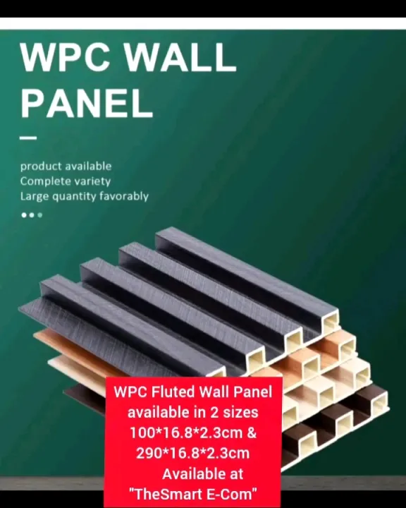 WPC wall panels fluted interior/exterior panel cladding 100*16.8*2.3cm ...