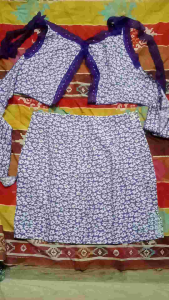 Two piece skirt set purple