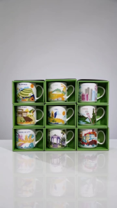 Starbucks Mugs Collections Green Boxed Mug Set with Cityscape Designs Kitchenware & Tableware Drinkware Cups Mugs & Saucers
