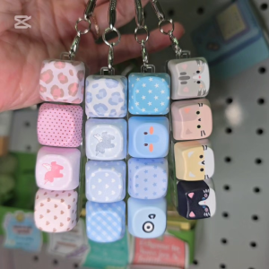 Click It Keyboard Clicker Keychain Fidget In Pastel Polka Dot Distraction Asmr Toy Without Led