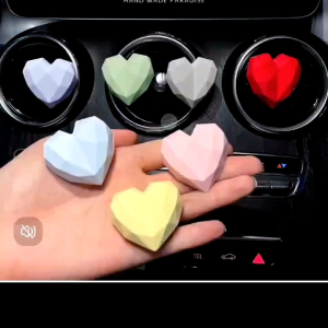 Handmade Aroma Stone Macaron Color Love Heart Shape Car Diffuser| Heart Ornament Car Fragrance 马卡龙爱心创意汽车摆件