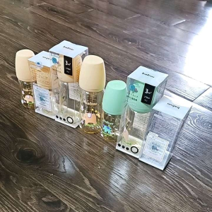 (Tặng kèm núm ti thay thế) Bình sữa babuu cổ rộng 170ml/270ml kèm núm theo bình đẹp cho bé Bình Sữa Silicone An Toàn Cho Trẻ Bình Sữa Vỏ Meca Vàng Xanh - Lazada