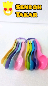 PROMO SENDOK TAKAR SET 5 IN 1 ANEKA WARNA UKURAN KUE BUMBU
