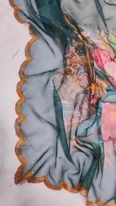 Launching new beautiful Debi Organza silk embroidery sequence work printed saree