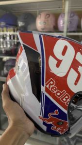 HELM JS ARMOR MOTIF RED BULL MM93 HELM HALF FACE STANDAR SNI VISOR IRIDIUM PAKET GANTENG