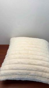Solid Color Bar Fluffy Throw Pillow Case Sofa Cushion Cover AB Style 42x42 Plain Color CASE ONLY