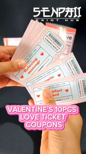 VALENTINES LOVE TICKET COUPONS with CHIP BAG | 10 PCS SET