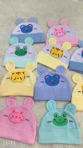 Combo 3 cái mũ sơ sinh Cotton cho bé trai  bé gái 0-3 tháng / Nón sơ sinh vải Cotton