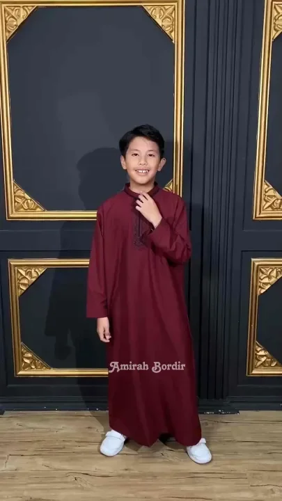 JUBAH ANAK LAKI LAKI BORDIR SIMPEL ELEGANT USIA 3 - 16 TAHUN GAMIS ANAK LAKI LAKI