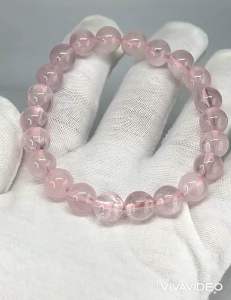 NATURAL STARLIGHT ROSE QUARTZ BRACELET ( Stone for love )