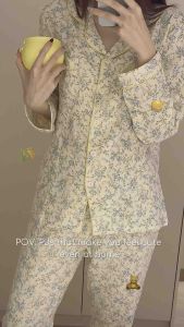 Sleepwear Co 100% Cotton Pyjamas Woman Pajamas Women Set Long Sleeve Fern Baju Tidur Wanita Cotton Piyama Tidur Wanita Lengan Panjang 睡衣裤套装女