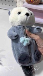 Túi Đựng Bút hình gấu chất lông mềm mịn Đáng Yêu