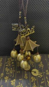 LUCKY CHARM 999 WEALTH WATER piyao W/ LUCKY 3 BELLS WIND CHIME