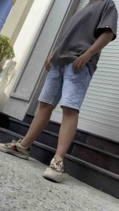 Quần Short Jean Nam Bigsize 130kg trơn co giãn màu xanh