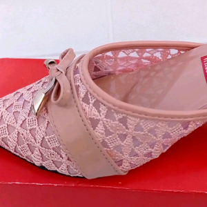 Heels Pesta Kondangan Wanita Hak Tinggi 5cm / Sandal Bustong Brokat Wanita Terbaru Kekinian / Sandal Pesta Wanita Hak Tinggi 5cm Bisa COD / Sepatu Brukat Pesta Wanita Viral