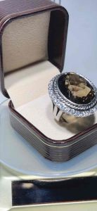 แหวนเงินแท้พลอยสโมคกี้ ควอตซ์ Smoky Quartz(GSH1082)