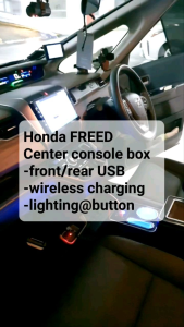 Car Center console box compartment storage with wireless charging n lighting +front/rear USB ports TOYOTA R90 NOAH VOXY ESQUIRE HONDA FREED