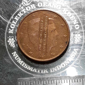 Koin Nederland Antik Koleksi jadul 5 Euro cent Beatrix Tahun 2018 BEKAS