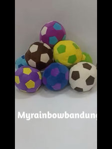 Myrainbow mainan Bola kain Boneka bola sepak ada lonceng kerincing rainbow ball rattles empuk halus lembut (05030051)