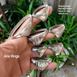 PANDAN‼️1Kodi(20pcs) Ring Cincin Emban Akik Alpaka Super Model pandan