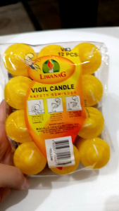 Liwanag Vigil Candle 3 - Color Yellow - 12 pcs per pack
