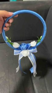 Wedding flowergirl hoops light blue