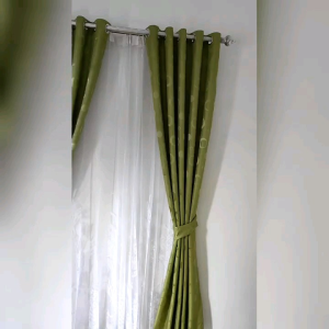 Tirai Jendela kaca Minimalis Gorden Ruang tamu elegan cantik panjang 2meter hijau Murah terbaru elegan