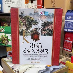 Nước Hồng Sâm Nhung Hươu Núi 365 Hansusam Hàn Quốc 60 gói x50ml