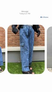 Celana Kulot Jeans Cargo Dewasa All Size Fit to XL BB 40-65kg Celana Jeans Kargo Wanita