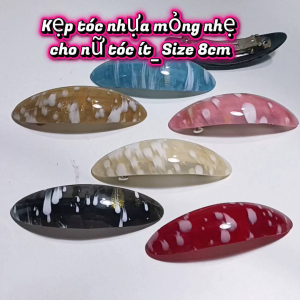 [Size 8cm] Kẹp tóc nhựa mỏng nhẹ dành cho nữ tóc ít kẹp hết